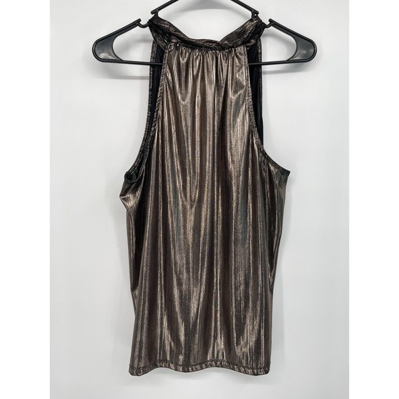 Others Follow Women's Brown Metallic Blouse Size Large - Picture 5 of 7